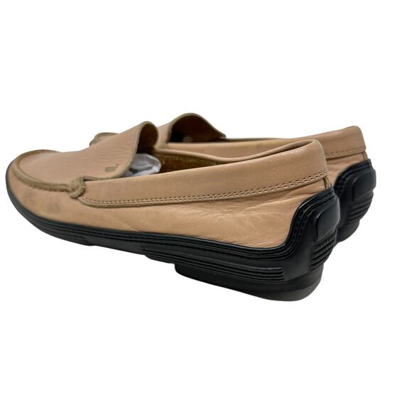Tod's Driving Loafers Penny Slip On Flats Leather Rubber Beige Size 37 US 7 - Picture 10 of 14